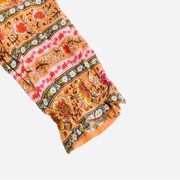 Umgee tangerine orange mix print floral top size M - Picture 11 of 14
